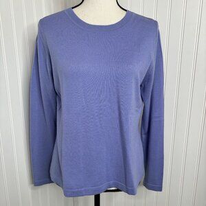 Suzanne Somers Collection Women's Cashmere Sweater Long Sleeve Crewneck Lavender
